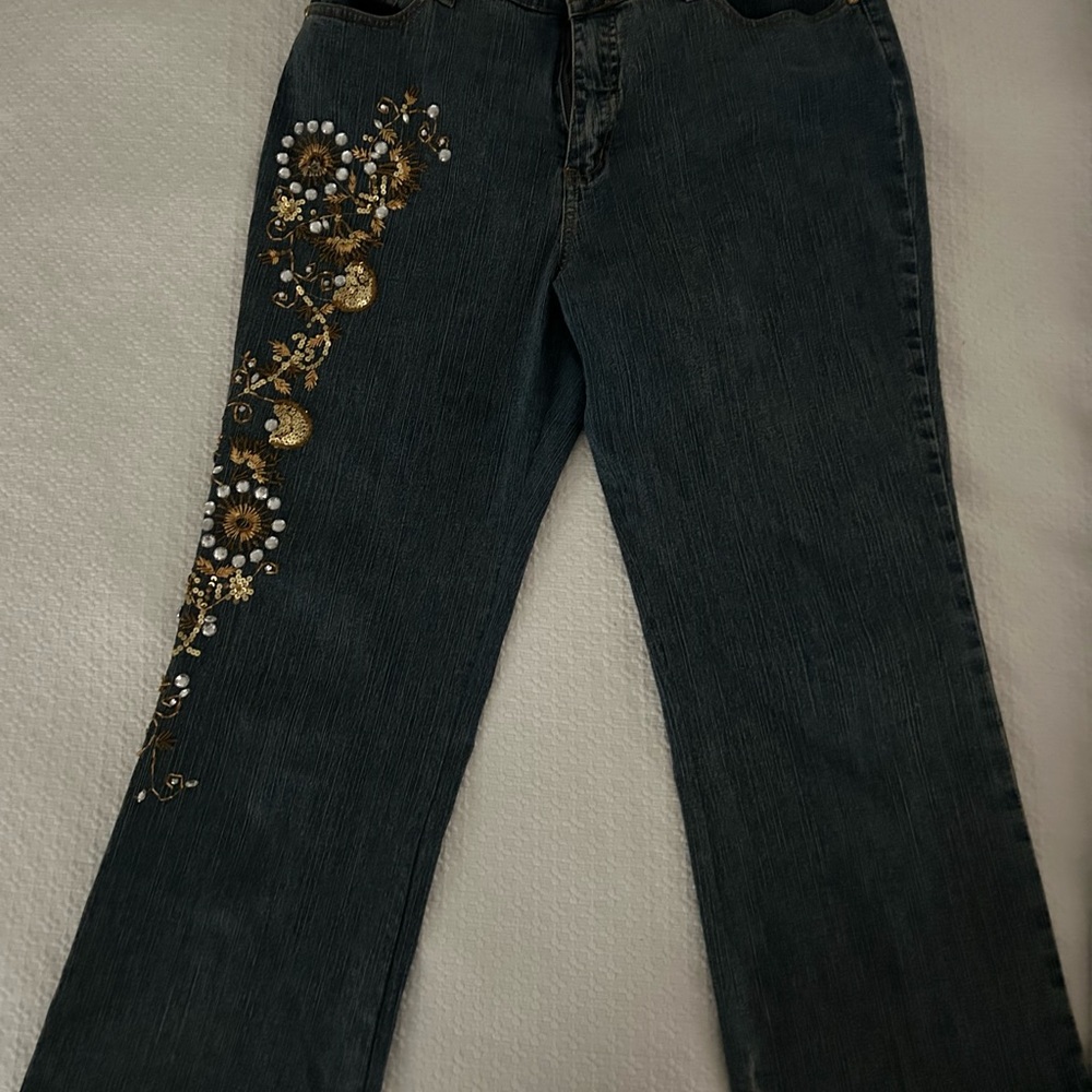 These blue jeans are a classic denim look..